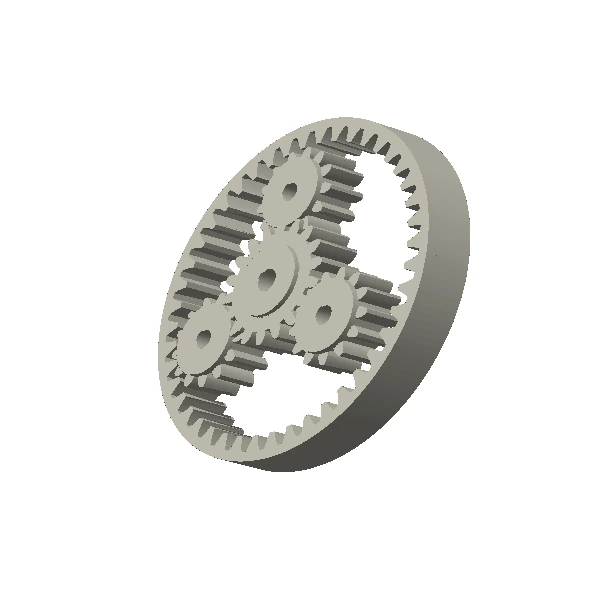 Custom Injection Molded Planetary Gear Components on a clean product background